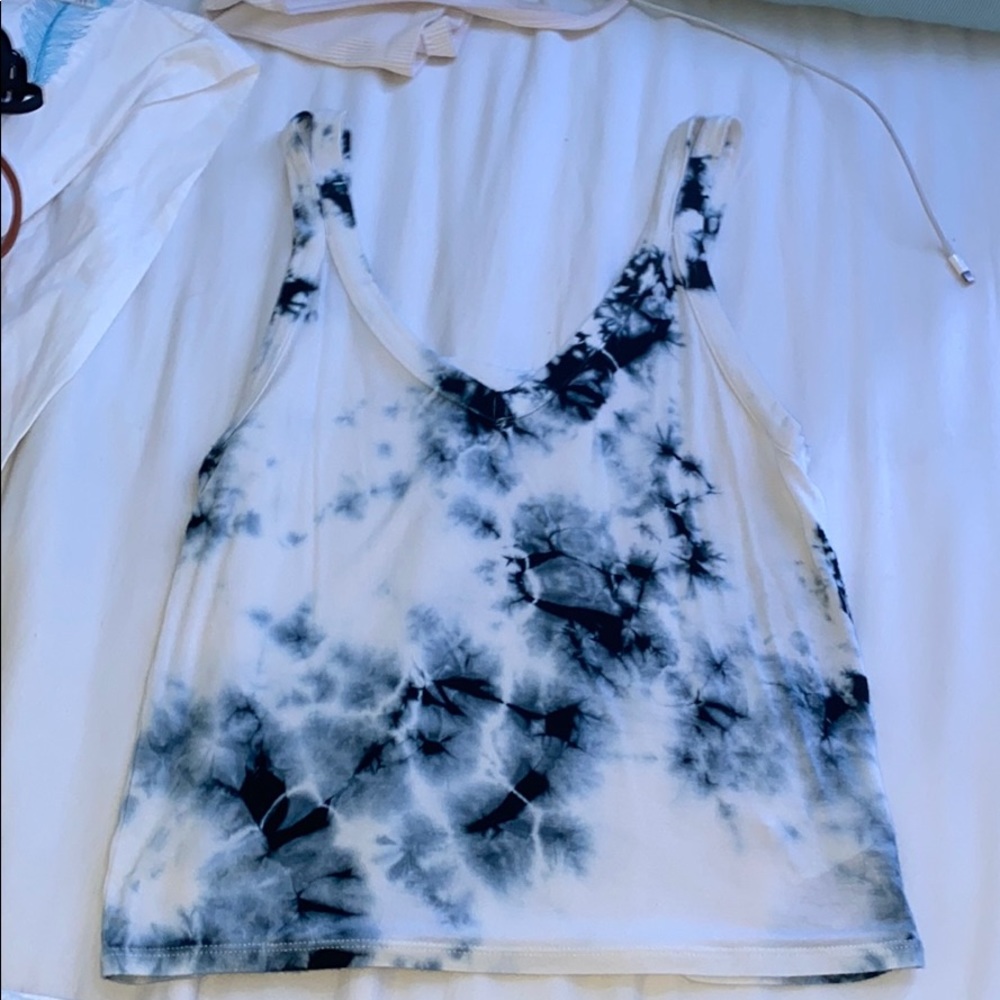 Blue and white tank top